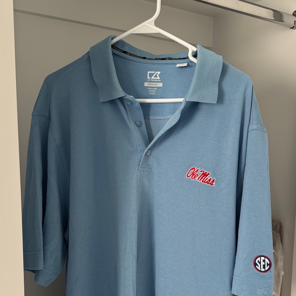Cutter & Buck Light Blue Polo with Embroidered SEC Logo